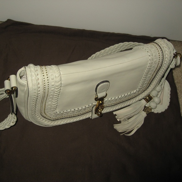 Gucci Handmade Crossbody Ivory Leather Satchel - Picture 2 of 8